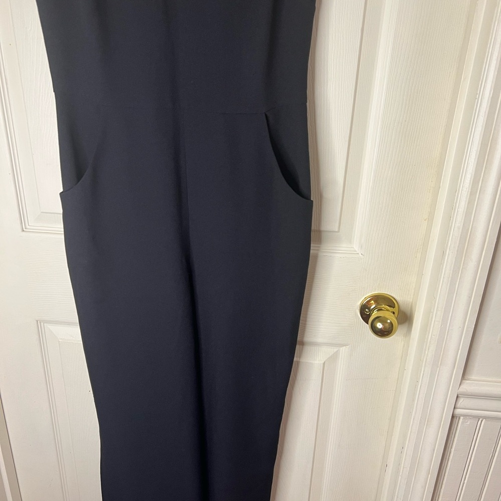 Karl Lagerfeld black wide leg crepe sleeveless jumpsuit size 6 - Picture 6 of 7